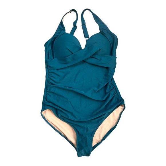 Eomenie Teal One-Piece Swimsuit Sz L nwt, 017 - Picture 1 of 2